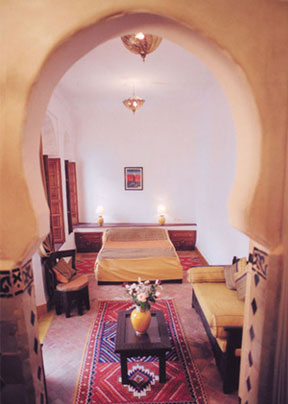 Slaapkamer Riad Yasmine, Marrakech Marokko